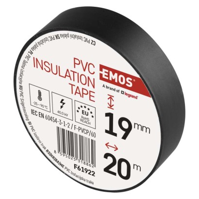 Izolační páska PVC 19mm / 20m černá, 10 ks