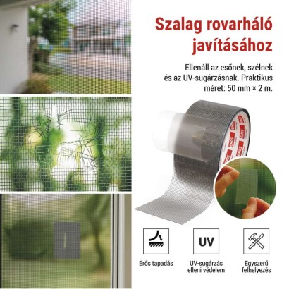 Rovarháló javító szalag 50 mm / 2 m, átlátszó