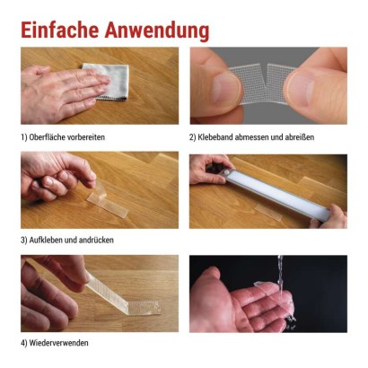  Doppelseitiges NANOGRID Klebeband 19 mm / 3 m, transparent