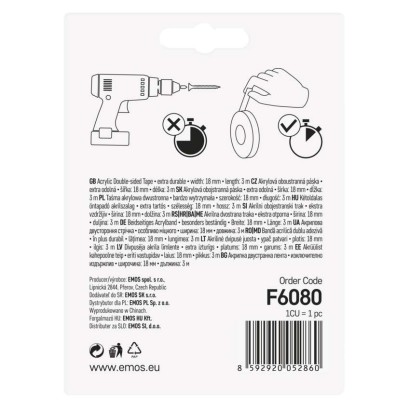 Acrylband 18mm / 3m transparent