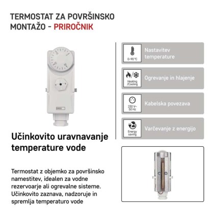 Nadometni mehanski termostat P5681