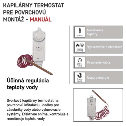 Príložný manuálny kapilárový termostat P5682