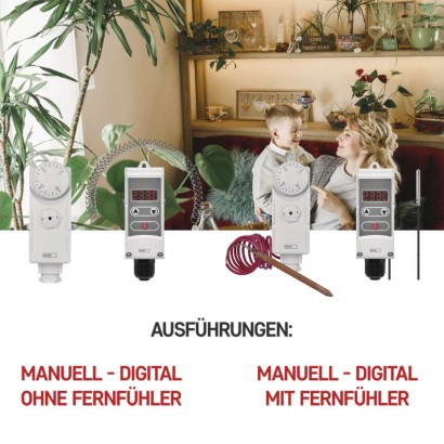 Anlege-Thermostat mit Fernfühler P5682, manuell
