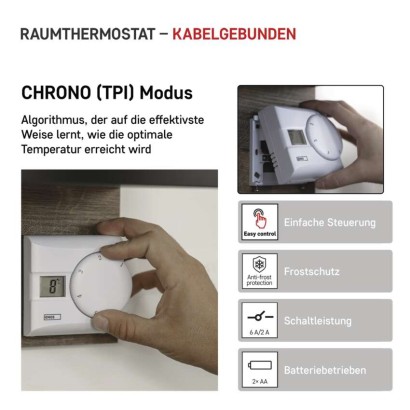 Raumthermostat P5603R, manuell, verkabelt
