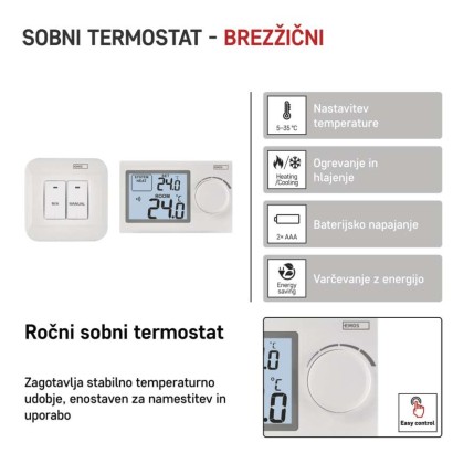 Sobni mehanski brezžični termostat P5614
