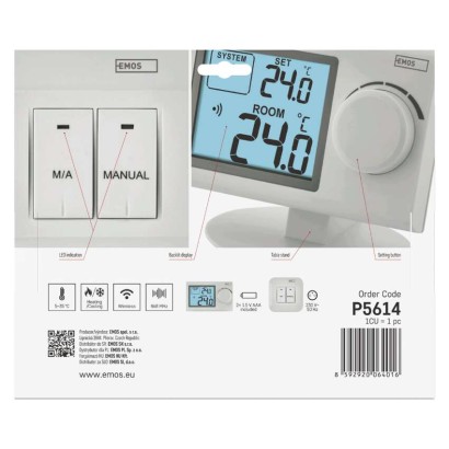 Raumthermostat P5614, manuell, kabellos