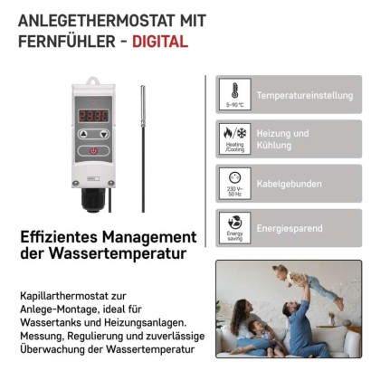 Anlege-Thermostat mit Fernfühler P5684, manuell