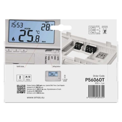 Sobni žični OpenTherm termostat P5606OT s programiranjem