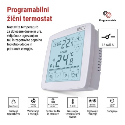 Sobni žični OpenTherm termostat P56A01 s programiranjem