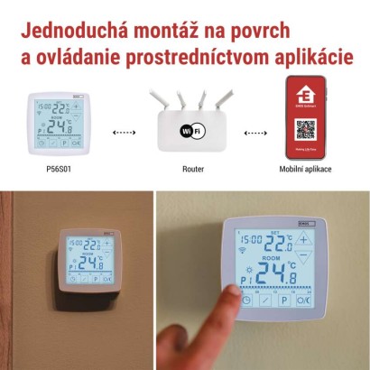 Izbový programovateľný drôtový WiFi GoSmart termostat P56S01