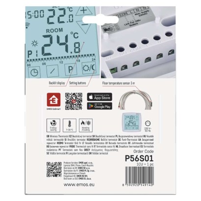 GoSmart Raumthermostat P56S01 mit WiFi, programmierbar, verkabelt