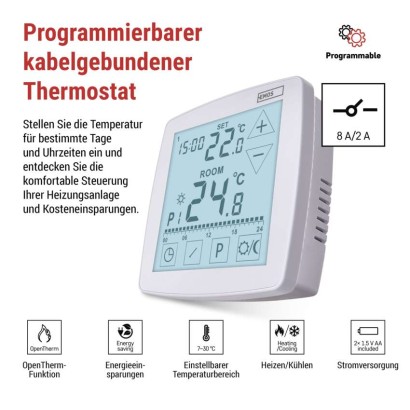 OpenTherm Raumthermostat P56A02, programmierbar, verkabelt