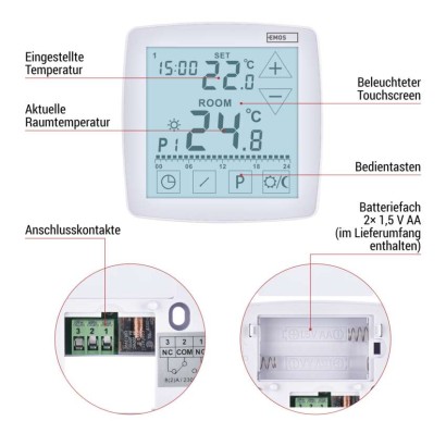OpenTherm Raumthermostat P56A02, programmierbar, verkabelt