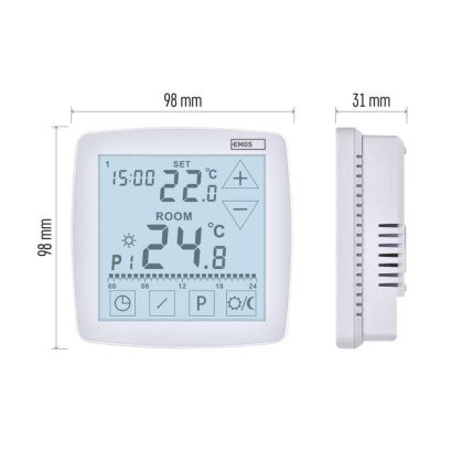 Izbový programovateľný drôtový OpenTherm termostat P56A02