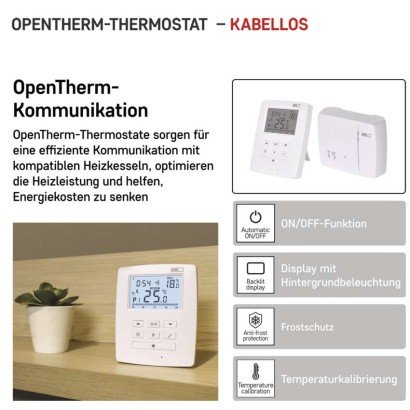 OpenTherm Raumthermostat P5611OT, programmierbar, kabellos