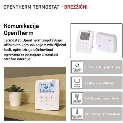 Sobni brezžični OpenTherm termostat P5611OT s programiranjem