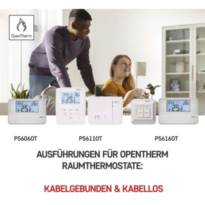 OpenTherm Raumthermostat P5611OT, programmierbar, kabellos