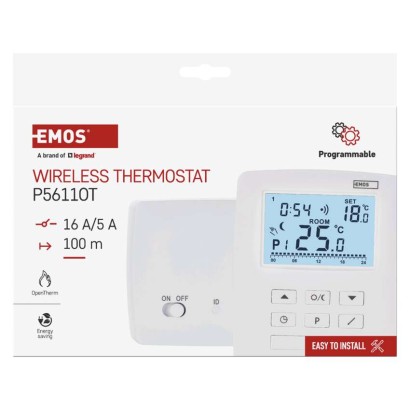 OpenTherm Raumthermostat P5611OT, programmierbar, kabellos