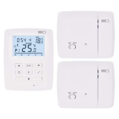 OpenTherm Raumthermostat P5611OT.2R mit 2 Empfängern, programmierbar, kabellos