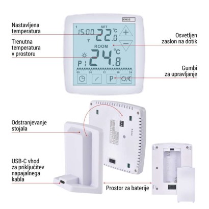 Sobni brezžični OpenTherm termostat P56A11 s programiranjem