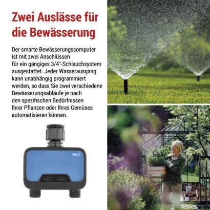 GoSmart Bewässerungsuhr, Bluetooth 5.0, 2 Wege