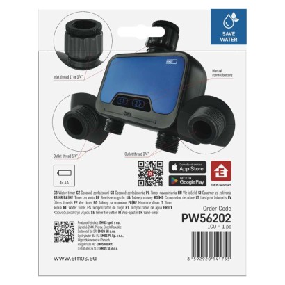 Časovnik za zalivanje GoSmart, Bluetooth 5.0, 2 izhoda
