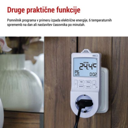 GoSmart Termostat za vtičnico s funkcijo digitalnega časovnika 2v1, schuko, WiFi