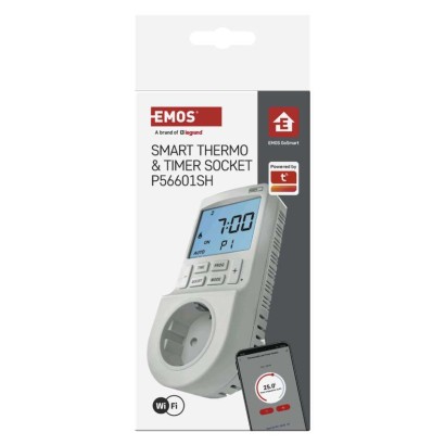 GoSmart 2 az 1-ben konnektoros, digitális termosztát időzítő funkcióval, schuko, WiFi