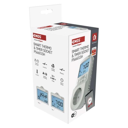 GoSmart 2 az 1-ben konnektoros, digitális termosztát időzítő funkcióval, schuko, WiFi