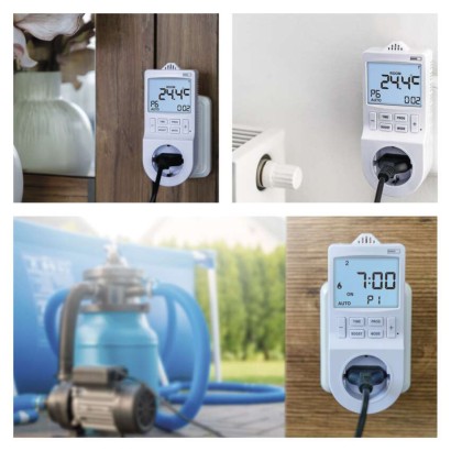 GoSmart 2 az 1-ben konnektoros, digitális termosztát időzítő funkcióval, schuko, WiFi