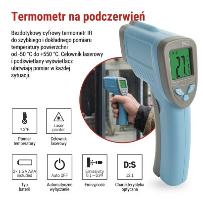 Bezdotykowy termometr cyfrowy na podczerwień