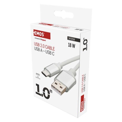 USB Kabel 2.0 A Stecker - C Stecker 1m, weiss