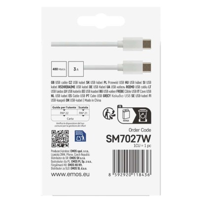 USB Kabel 2.0 C Stecker - USB 2.0 C Stecker 1m, weiss