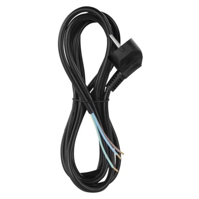 Netzkabel PVC 3x 0,75mm2, 2m, schwarz