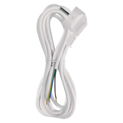 Netzkabel PVC 3x 0,75mm2, 3m, weiss