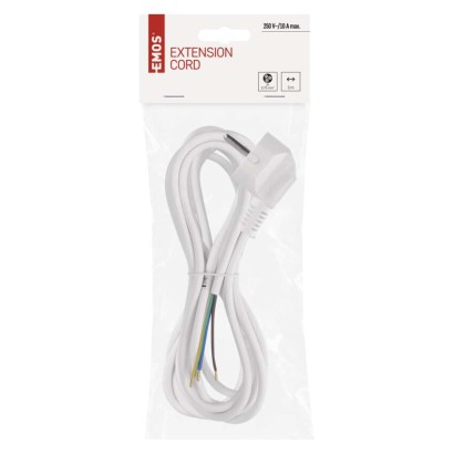 Netzkabel PVC 3x 0,75mm2, 3m, weiss