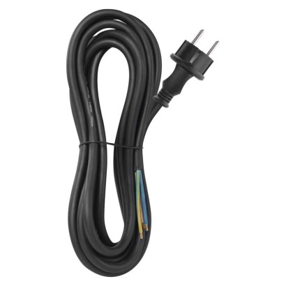 Maitinimo laidas guminis 3x 2,5 mm2, 5 m, juodas