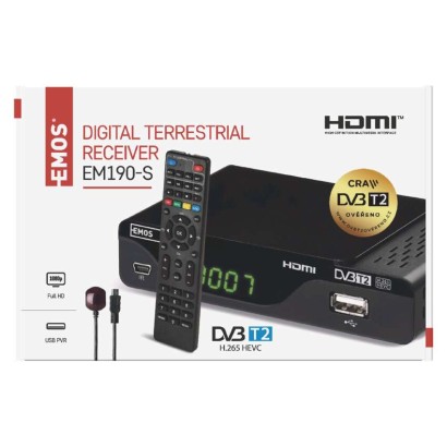 EMOS DVB-T2 vevő EM190-S HD