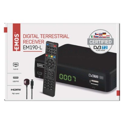 Dekoder DVB-T2 EMOS EM190-L HD