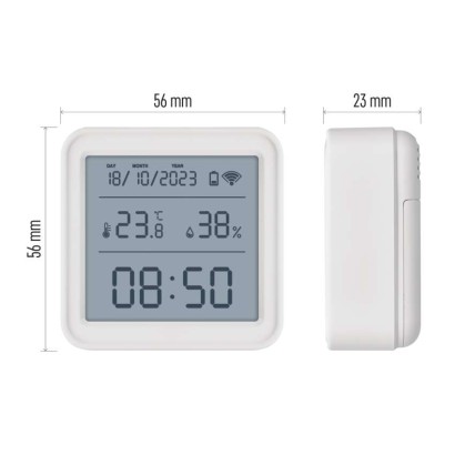 GoSmart Digitales Thermometer mit Hygrometer, Funk-Sensor, Datum, ZigBee EGS0101