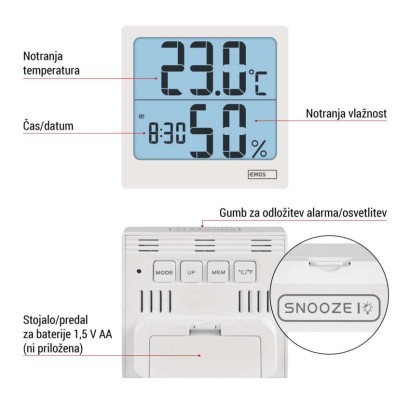 Termometer s prikazom vlage E0114N