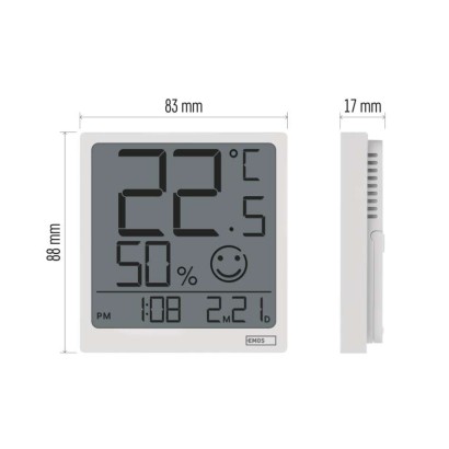 Digitales Thermometer mit Hygrometer, Funk-Sensor, Datum E0522