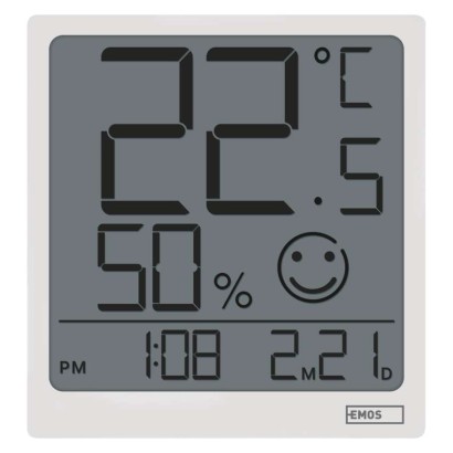 Digitales Thermometer mit Hygrometer, Funk-Sensor, Datum E0522