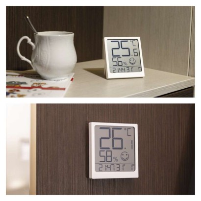 Digitales Thermometer mit Hygrometer, Funk-Sensor, Datum E0522