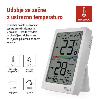 Digitalni notranji termometer s hidrometrom E0558