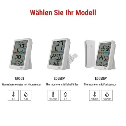 Digitales Innenraum-Thermometer mit Hygrometer E0558