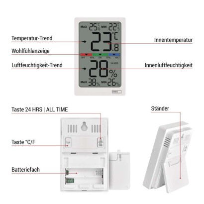 Digitales Innenraum-Thermometer mit Hygrometer E0558