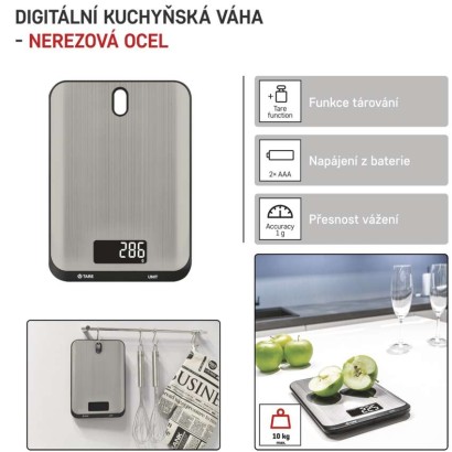Digitální kuchyňská váha EV026, stříbrná