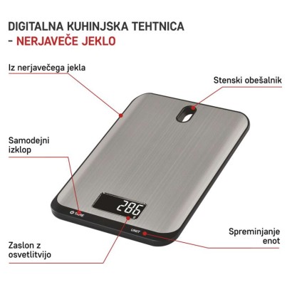 Digitální kuchyňská váha EV026, stříbrná