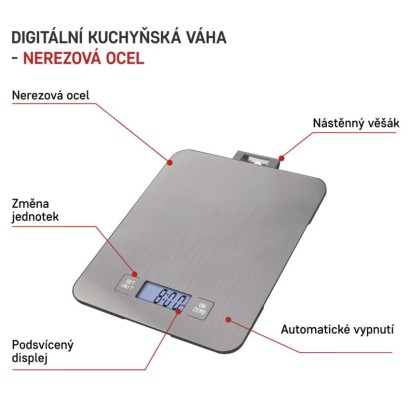 Digitální kuchyňská váha EV023, stříbrná
